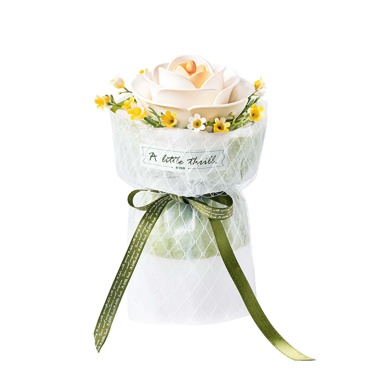 White Camellia DIY 3D puzzle finished floral display
