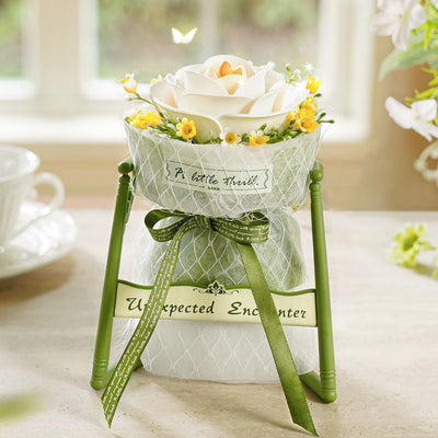 White Camellia layered petals and accent flowers