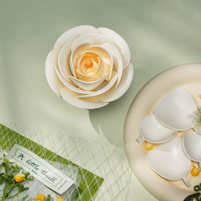 White Camellia snap-fit assembly details