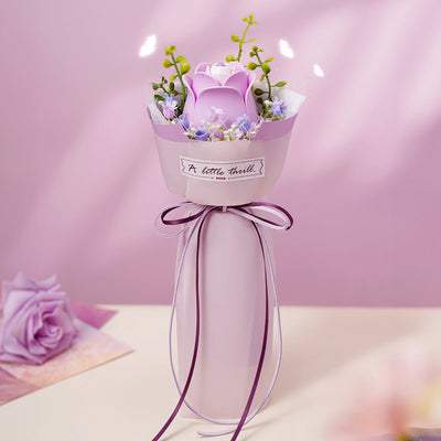 Purple Rose DIY bouquet gift presentation
