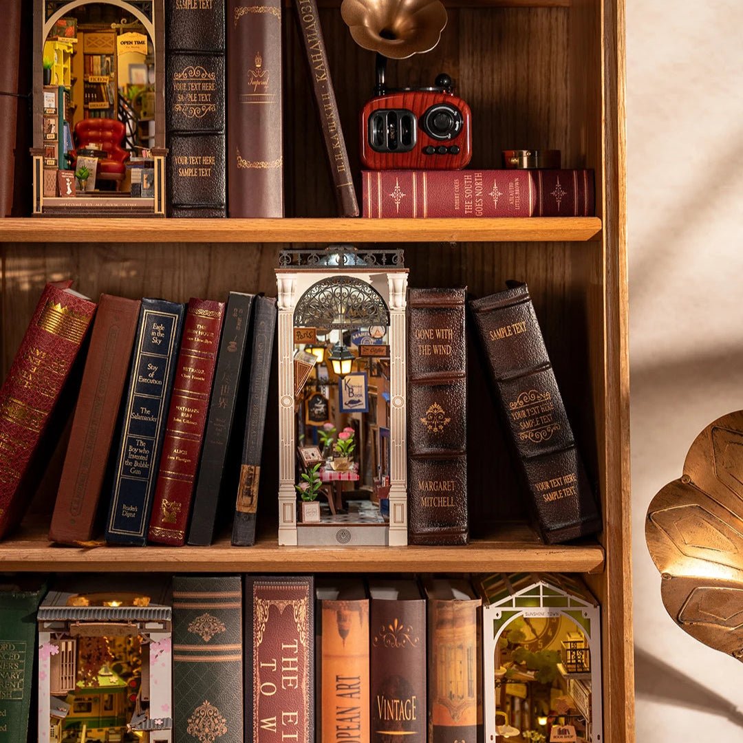 Arcade Dating DIY Book Nook Kit by HiNooki – Miniature Bookshelf Insert | Book Lovers Gift, Cozy Home Decor.