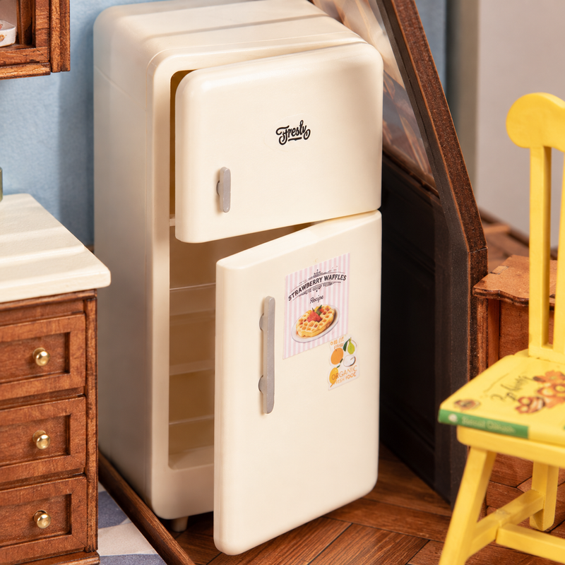 A little refrigerator that opens