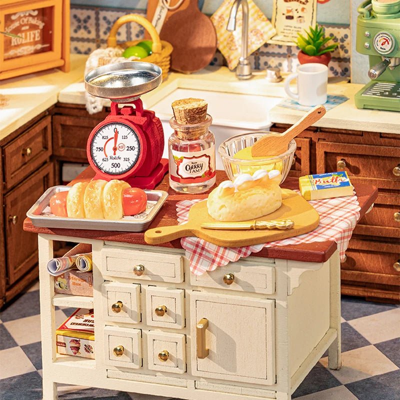 Baking Kitchen DIY Book Nook Kit by HiNooki – Miniature Bookshelf Insert | Book Lovers Gift, Cozy Home Decor.