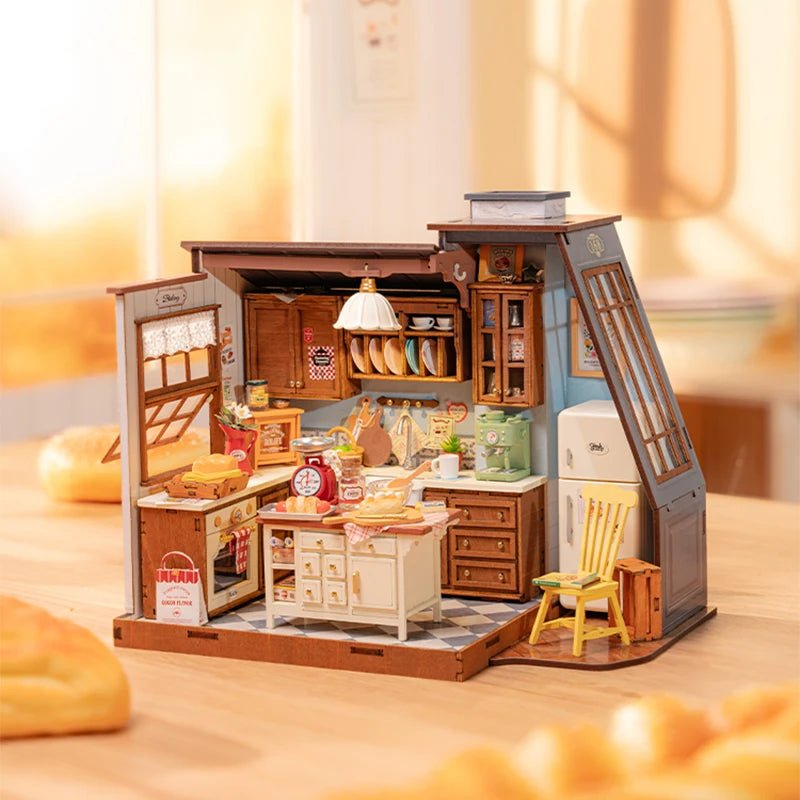 Baking Kitchen DIY Book Nook Kit by HiNooki – Miniature Bookshelf Insert | Book Lovers Gift, Cozy Home Decor.