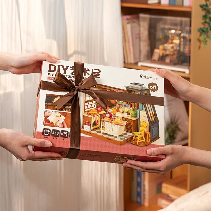 Baking Kitchen DIY Book Nook Kit by HiNooki – Miniature Bookshelf Insert | Book Lovers Gift, Cozy Home Decor.