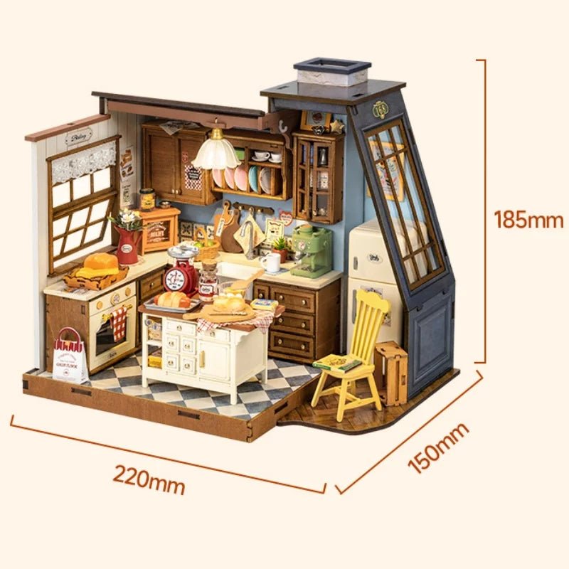 Baking Kitchen DIY Book Nook Kit by HiNooki – Miniature Bookshelf Insert | Book Lovers Gift, Cozy Home Decor.