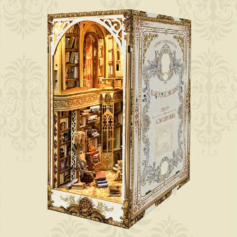 Baroque Dreams DIY Book Nook Kit by HiNooki – Miniature Bookshelf Insert | Book Lovers Gift, Cozy Home Decor.