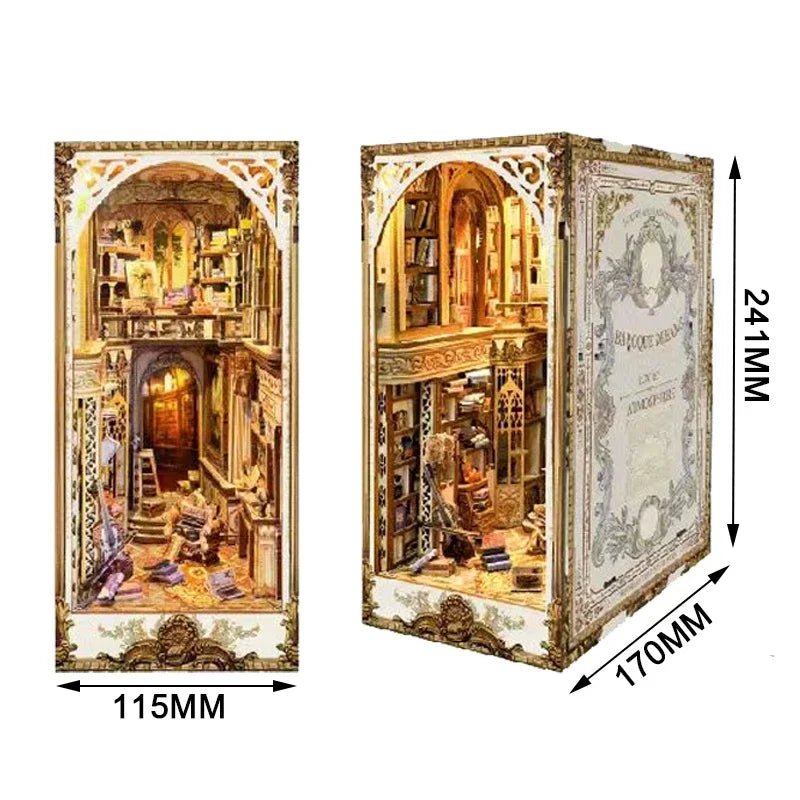 Baroque Dreams DIY Book Nook Kit by HiNooki – Miniature Bookshelf Insert | Book Lovers Gift, Cozy Home Decor.