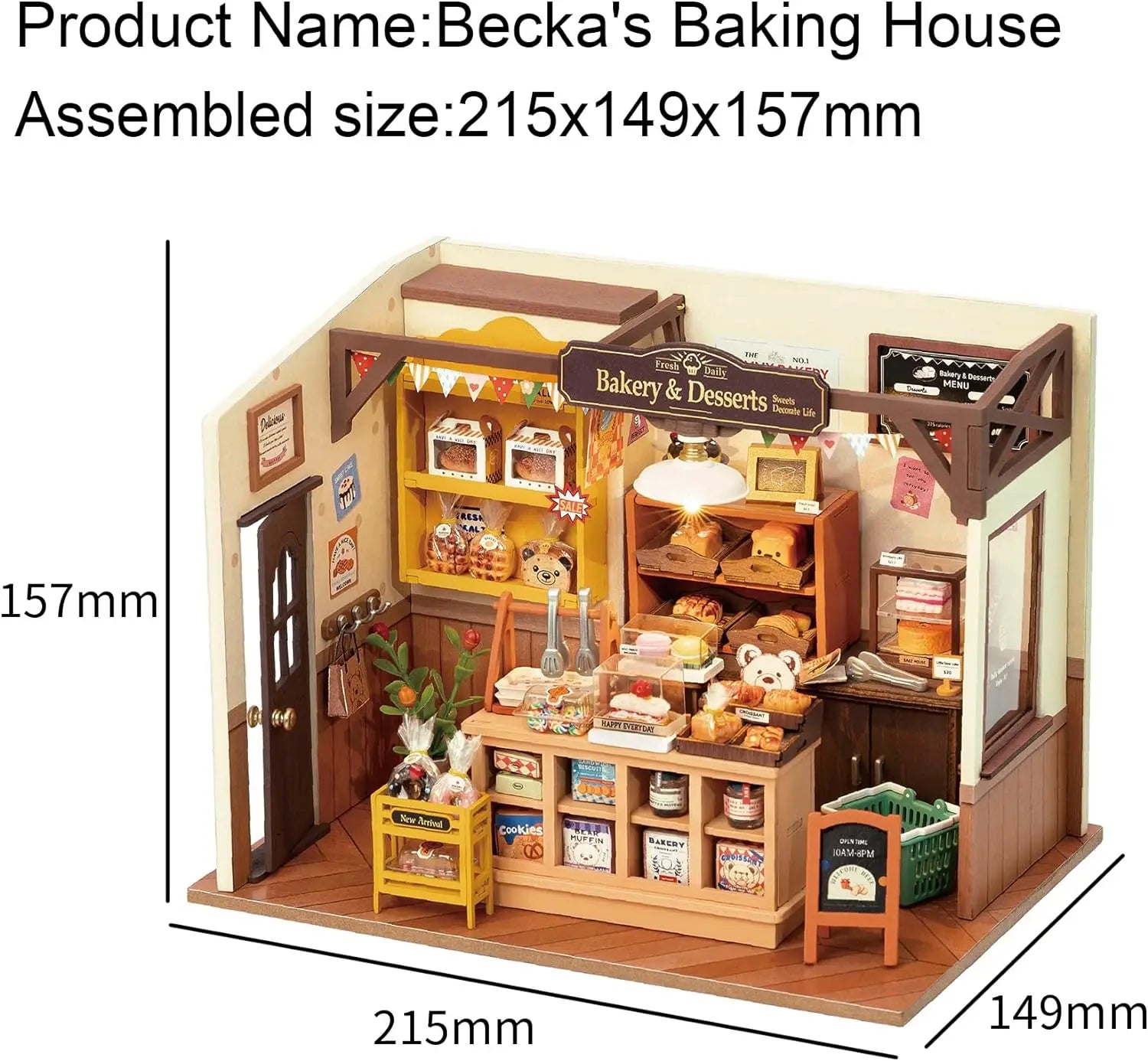 Becka's Baking House DIY Book Nook Kit by HiNooki – Miniature Bookshelf Insert | Book Lovers Gift, Cozy Home Decor.
