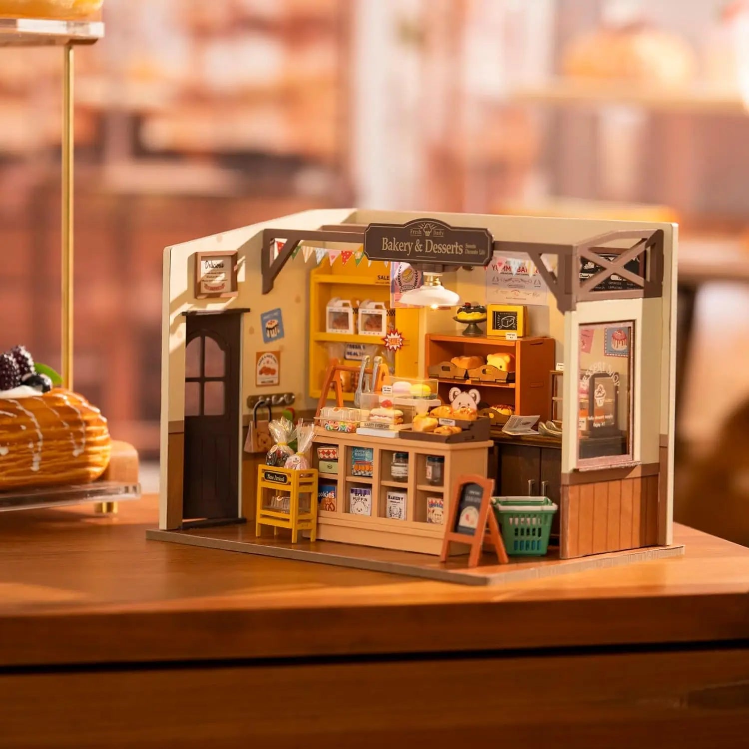 Becka's Baking House DIY Book Nook Kit by HiNooki – Miniature Bookshelf Insert | Book Lovers Gift, Cozy Home Decor.