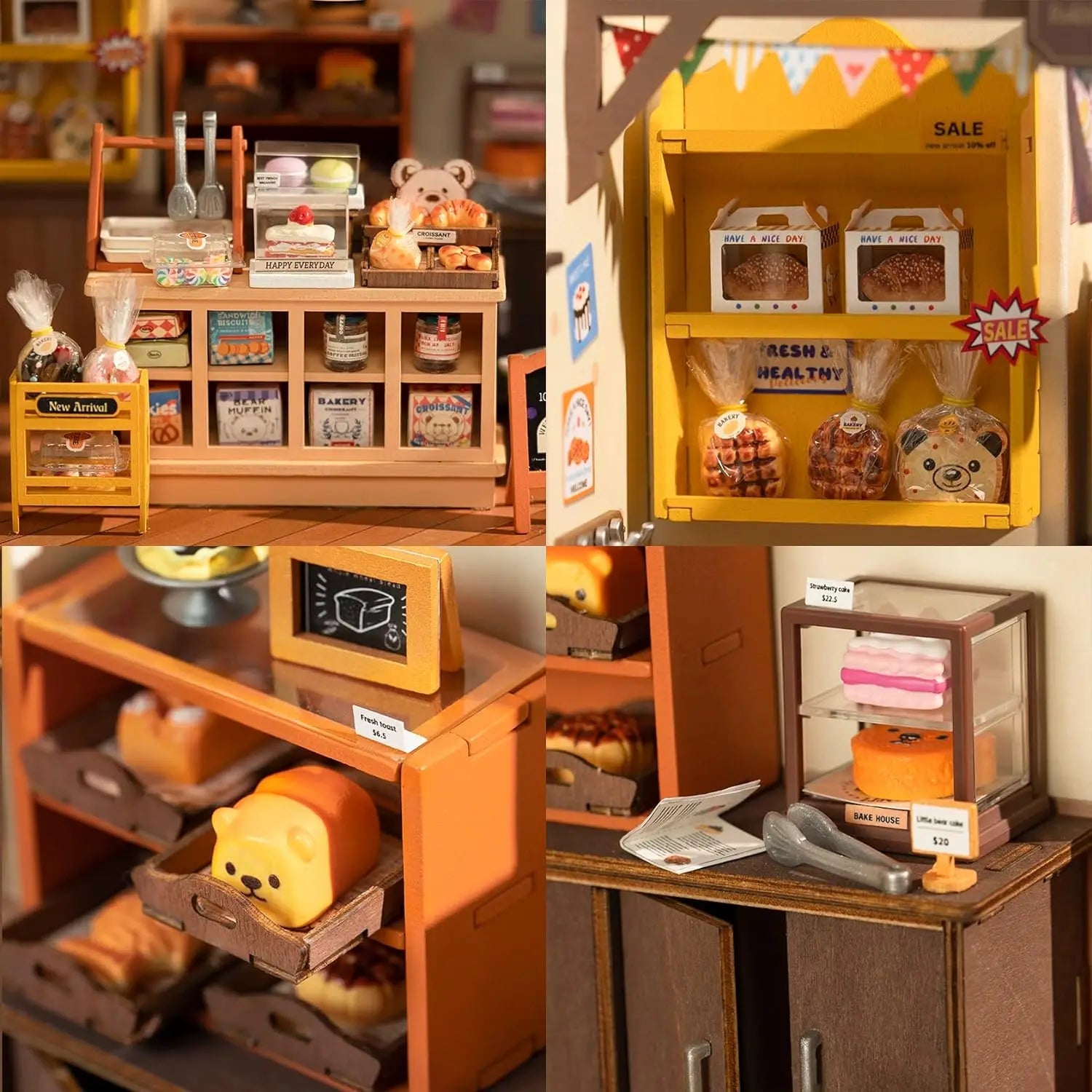 Becka's Baking House DIY Book Nook Kit by HiNooki – Miniature Bookshelf Insert | Book Lovers Gift, Cozy Home Decor.