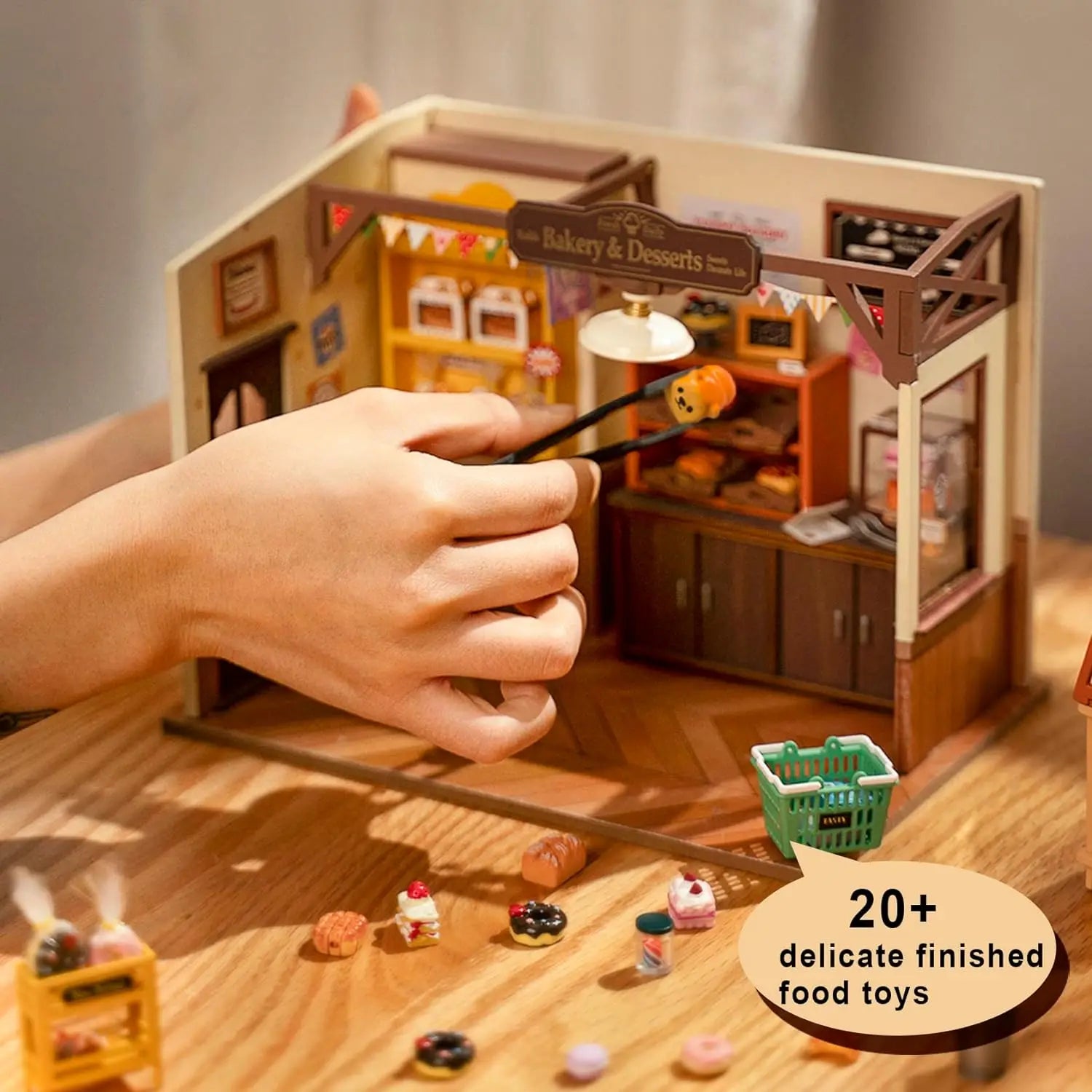 Becka's Baking House DIY Book Nook Kit by HiNooki – Miniature Bookshelf Insert | Book Lovers Gift, Cozy Home Decor.