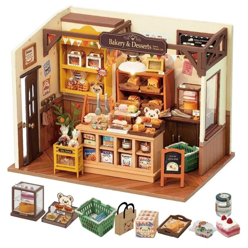 Becka's Baking House DIY Book Nook Kit by HiNooki – Miniature Bookshelf Insert | Book Lovers Gift, Cozy Home Decor.