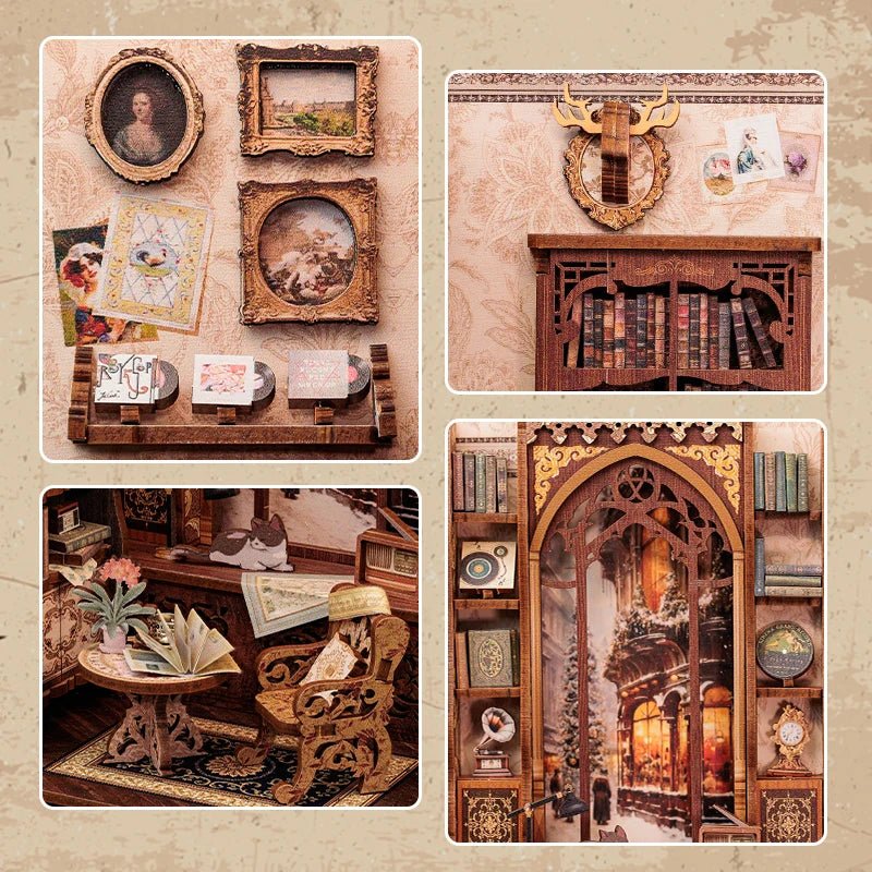 Bookshop Memories DIY Book Nook Kit by HiNooki – Miniature Bookshelf Insert | Book Lovers Gift, Cozy Home Decor.