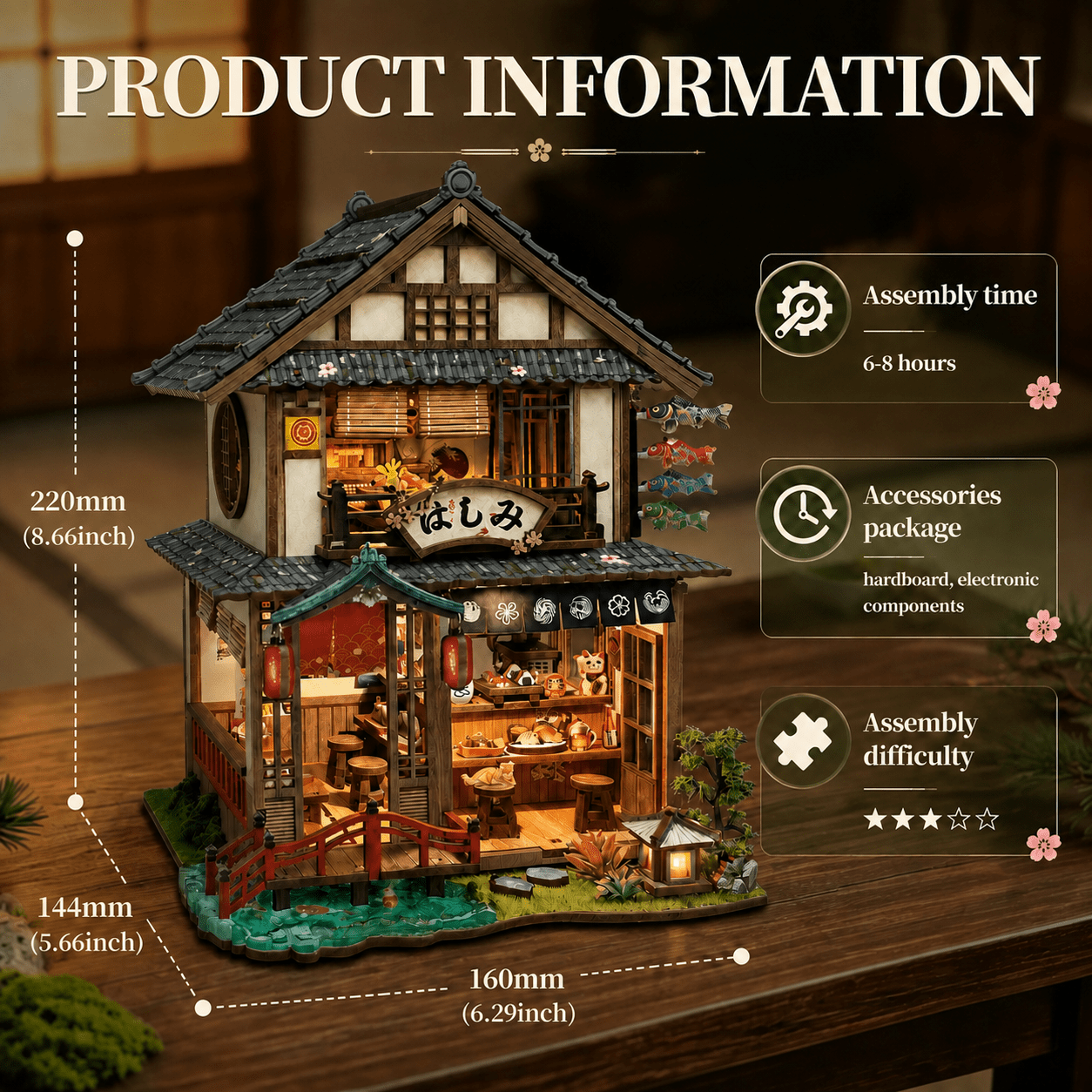 HiNooki - Bridgeside MachiyaDIY Miniature House Kit