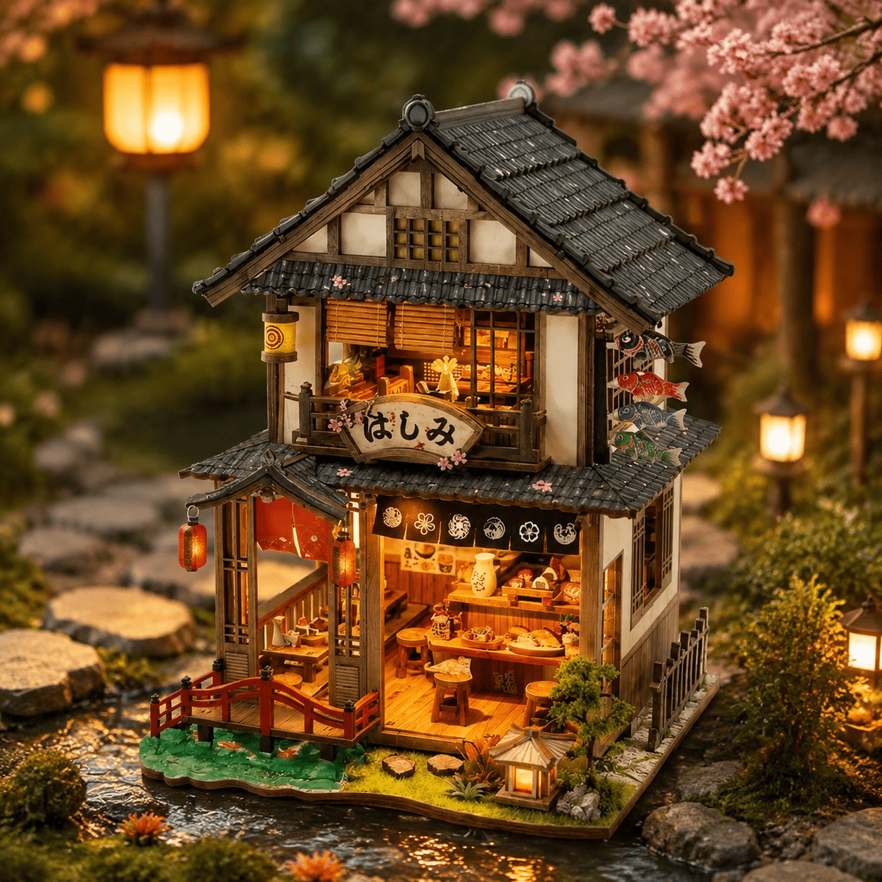 HiNooki - Bridgeside MachiyaDIY Miniature House Kit