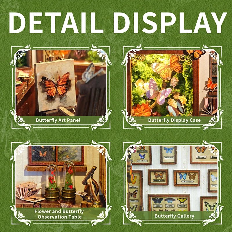 Butterfly House DIY Book Nook Kit by HiNooki – Miniature Bookshelf Insert | Book Lovers Gift, Cozy Home Decor.