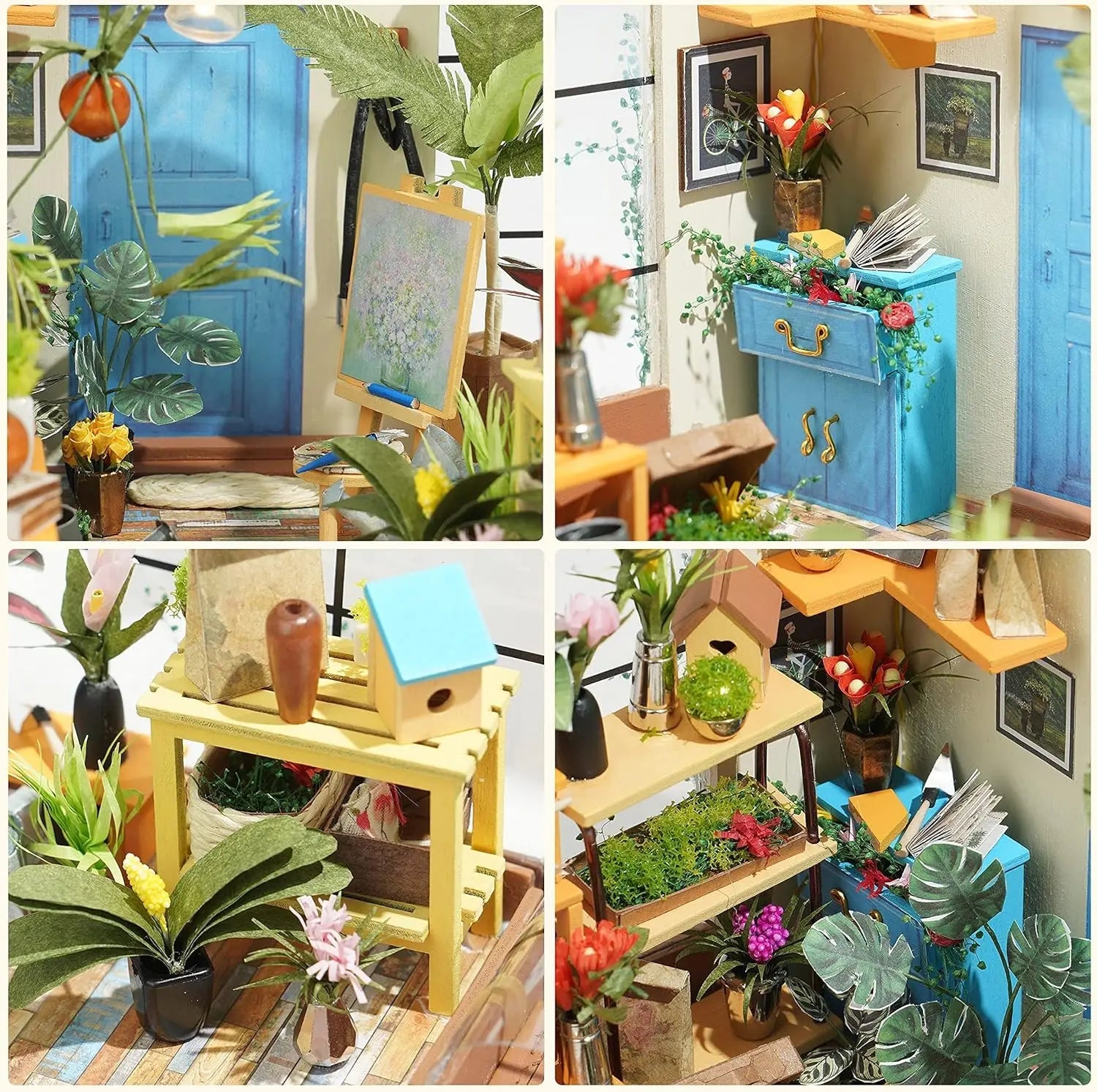 Cathy's Flower House DIY Book Nook Kit by HiNooki – Miniature Bookshelf Insert | Book Lovers Gift, Cozy Home Decor.