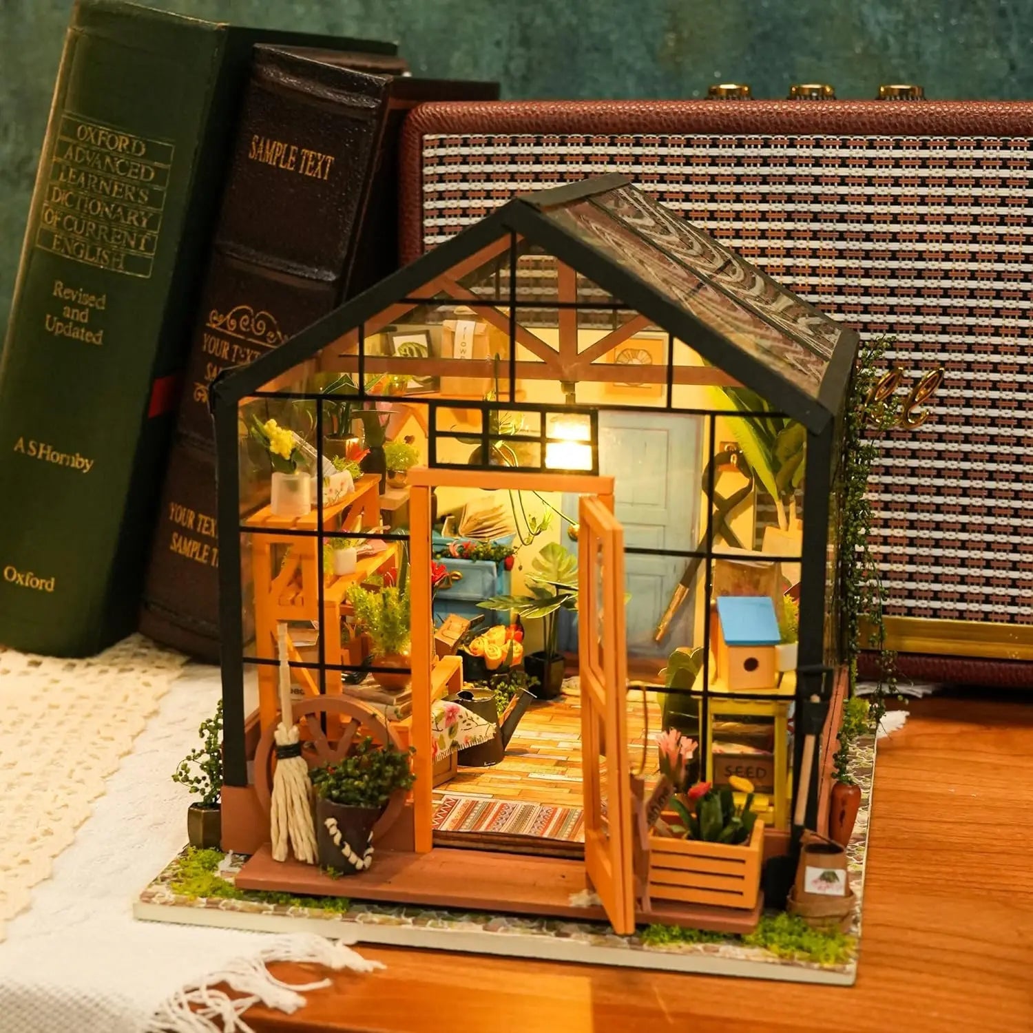 Cathy's Flower House DIY Book Nook Kit by HiNooki – Miniature Bookshelf Insert | Book Lovers Gift, Cozy Home Decor.