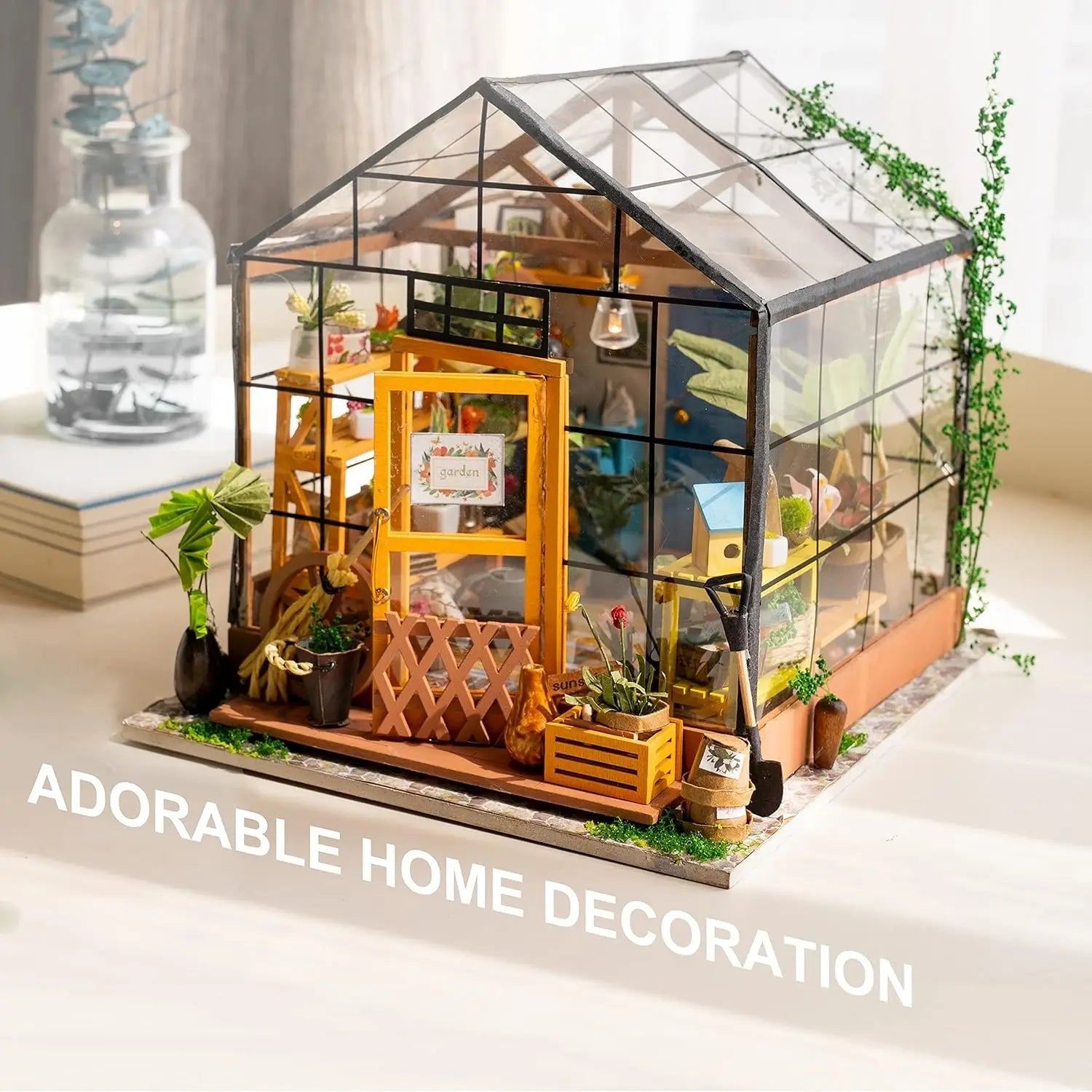 Cathy's Flower House DIY Book Nook Kit by HiNooki – Miniature Bookshelf Insert | Book Lovers Gift, Cozy Home Decor.