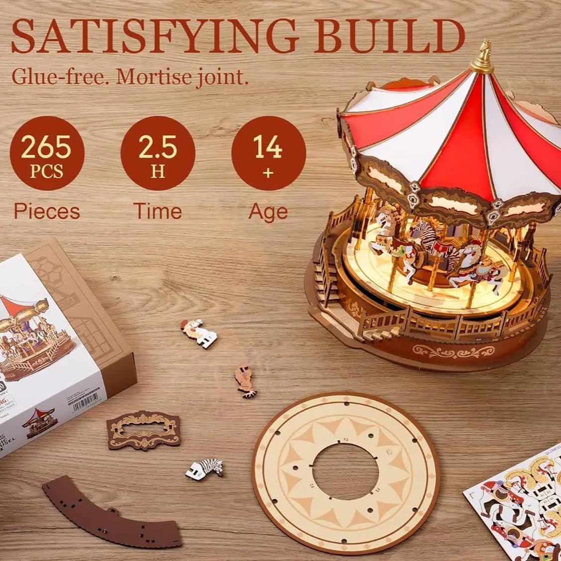HiNooki - Classic Carousel3D Wooden Puzzles