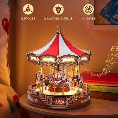 HiNooki - Classic Carousel3D Wooden Puzzles