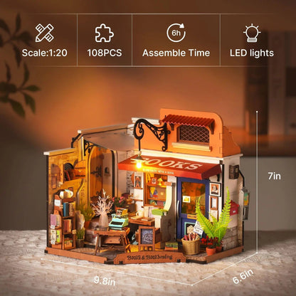 HiNooki - Corner BookstoreDIY Miniature House
