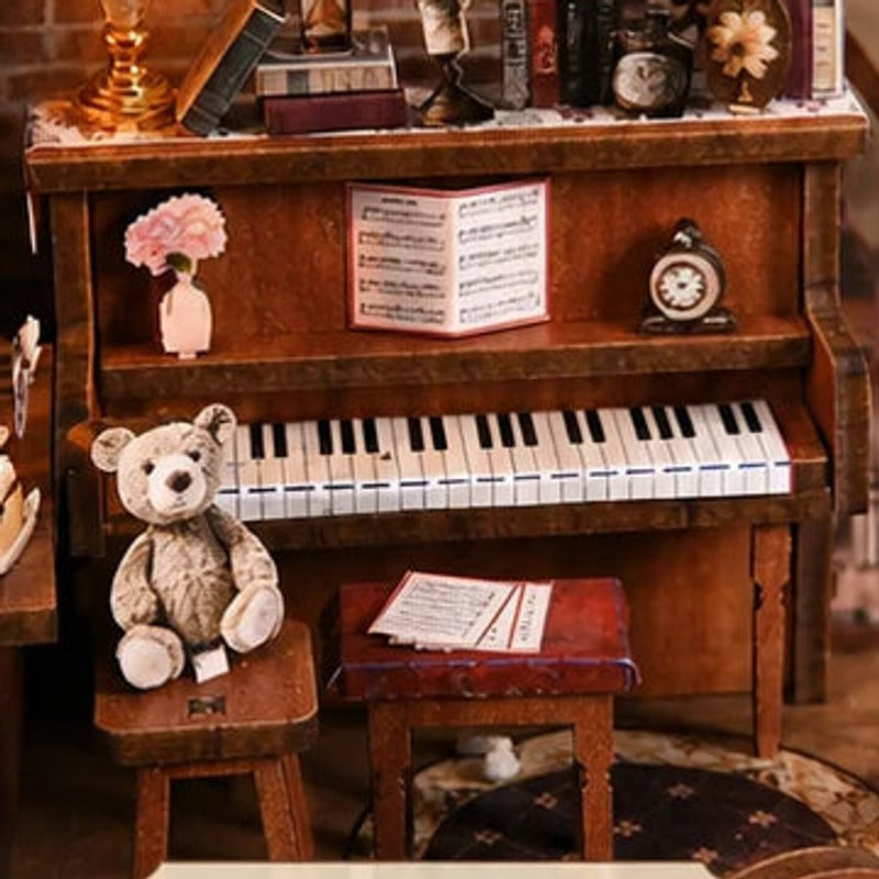 A piano in the café corner