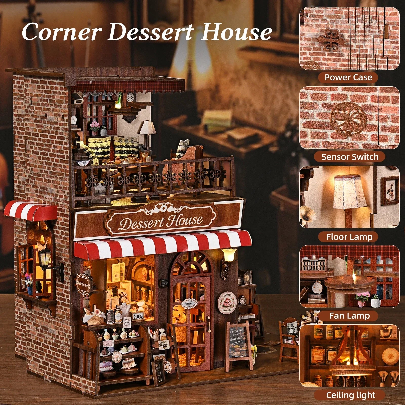 HiNooki - Corner Dessert HouseDIY Miniature House