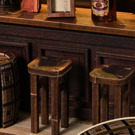 A pair of stools at the counter.
