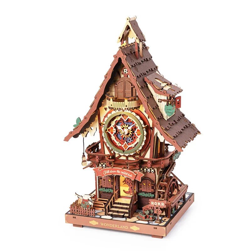 Cuckoo Clock DIY Book Nook Kit by HiNooki – Miniature Bookshelf Insert | Book Lovers Gift, Cozy Home Decor.