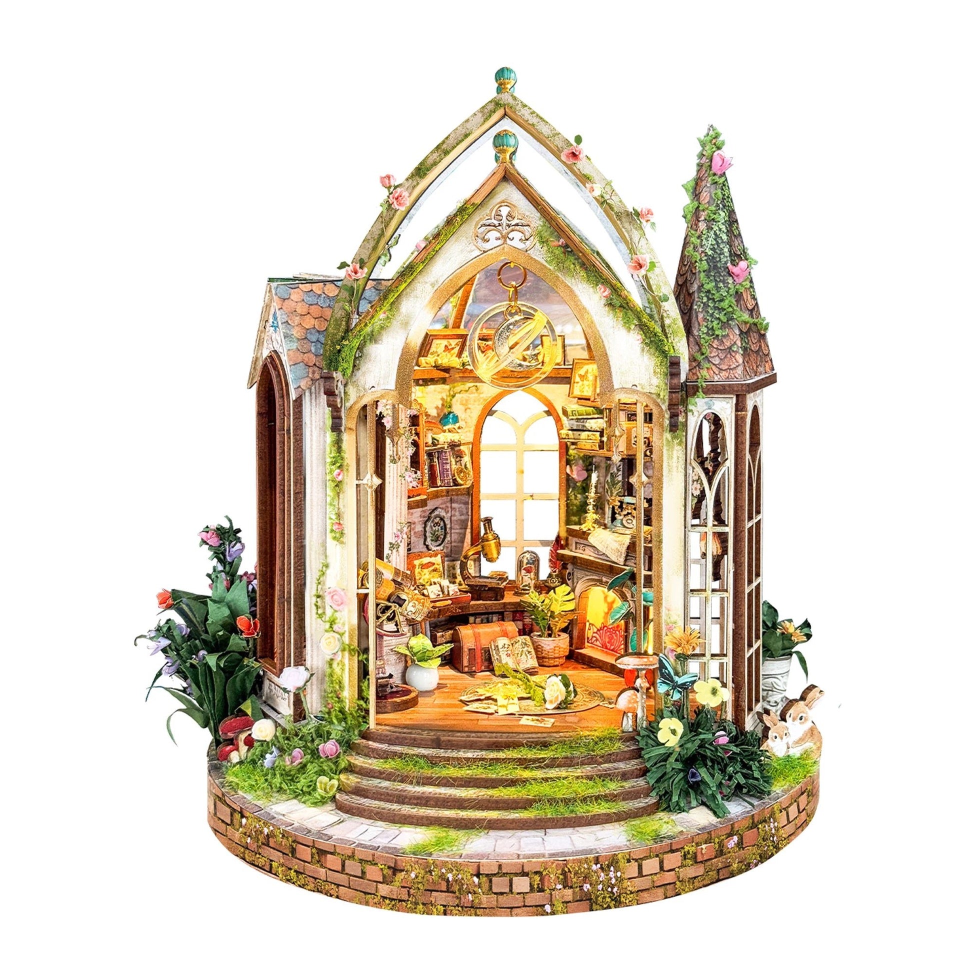 Dreamland Floral Studio DIY Book Nook Kit by HiNooki – Miniature Bookshelf Insert | Book Lovers Gift, Cozy Home Decor.