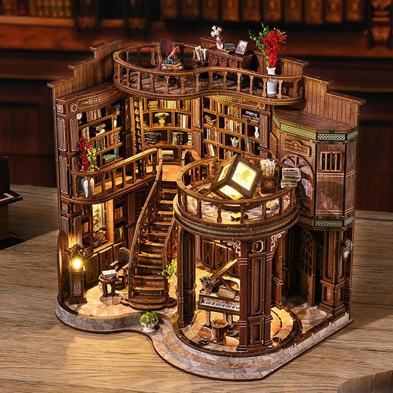 Dreamy Book Hall DIY Book Nook Kit by HiNooki – Miniature Bookshelf Insert | Book Lovers Gift, Cozy Home Decor.
