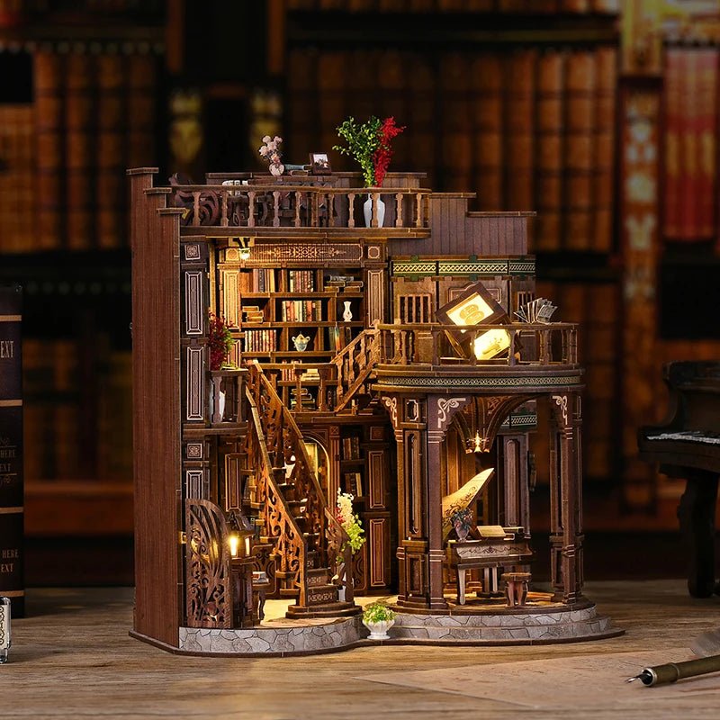 Dreamy Book Hall DIY Book Nook Kit by HiNooki – Miniature Bookshelf Insert | Book Lovers Gift, Cozy Home Decor.