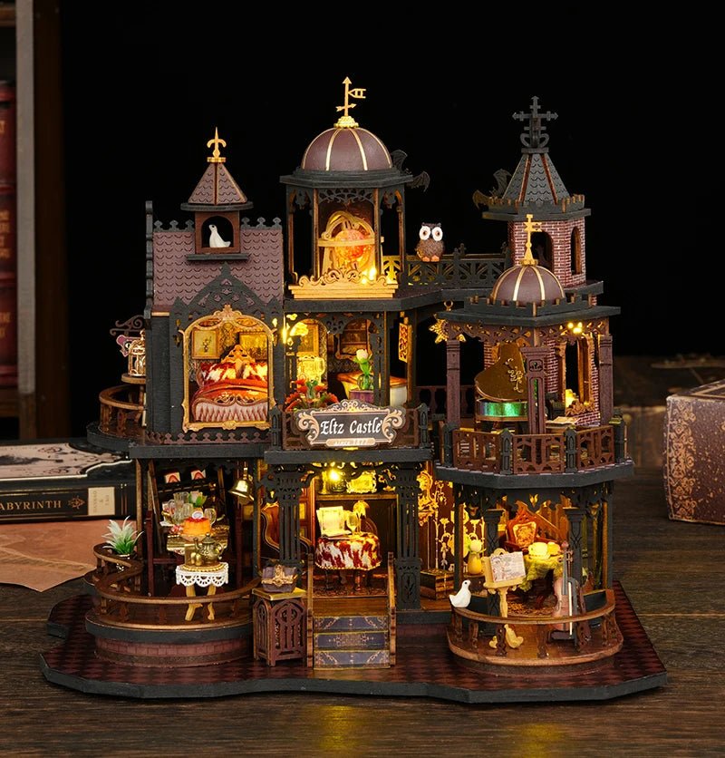 Edinburgh Castle DIY Book Nook Kit by HiNooki – Miniature Bookshelf Insert | Book Lovers Gift, Cozy Home Decor.