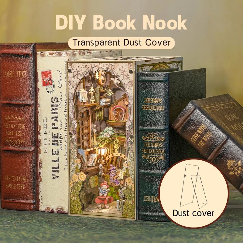 Elven Paradise DIY Book Nook Kit by HiNooki – Miniature Bookshelf Insert | Book Lovers Gift, Cozy Home Decor.
