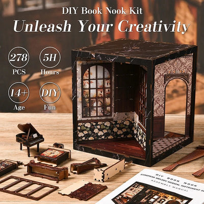 HiNooki - European Melody Musical Instrument BoxBook Nook