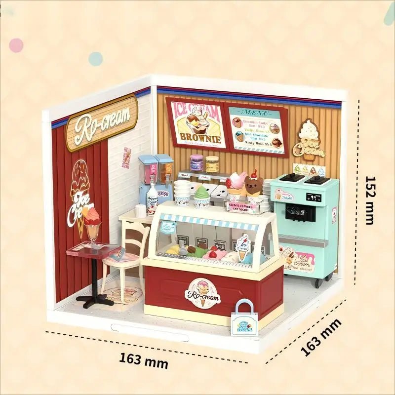 Flavorful Ice Cream Shop DIY Book Nook Kit by HiNooki – Miniature Bookshelf Insert | Book Lovers Gift, Cozy Home Decor.