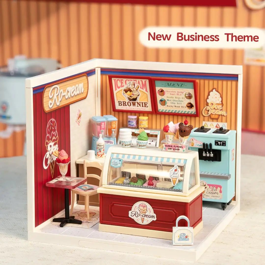 Flavorful Ice Cream Shop DIY Book Nook Kit by HiNooki – Miniature Bookshelf Insert | Book Lovers Gift, Cozy Home Decor.