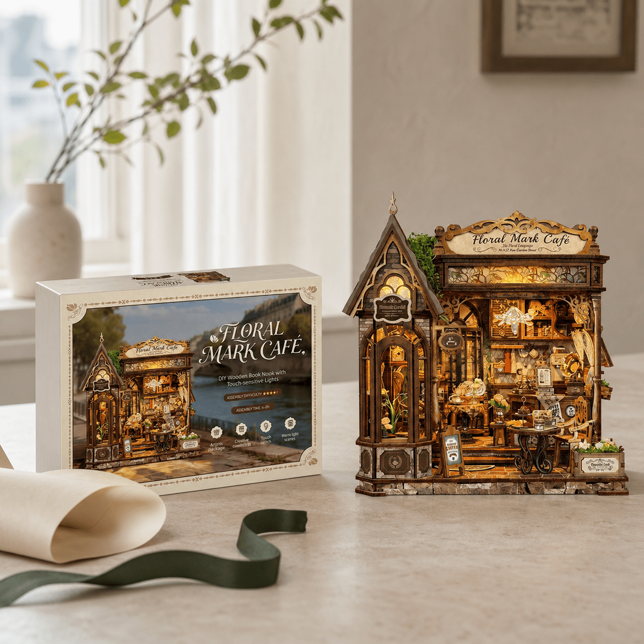 HiNooki - Floral Mark CaféDIY Miniature House