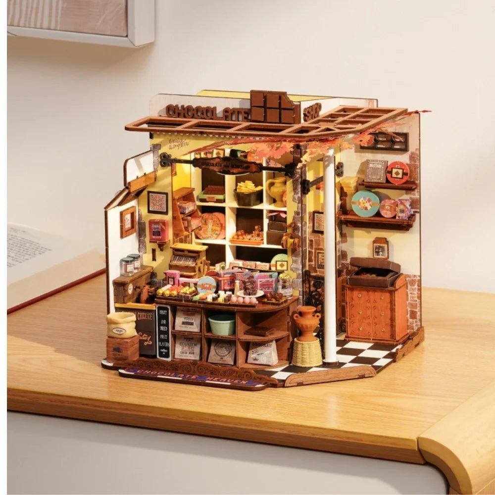 Henry's Chocolate DIY Book Nook Kit by HiNooki – Miniature Bookshelf Insert | Book Lovers Gift, Cozy Home Decor.
