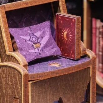 A purple chair for a little reading break