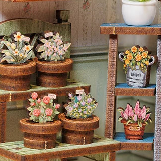 Flowerpots on the steps