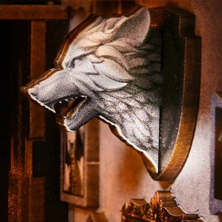 A wolf watching over the room