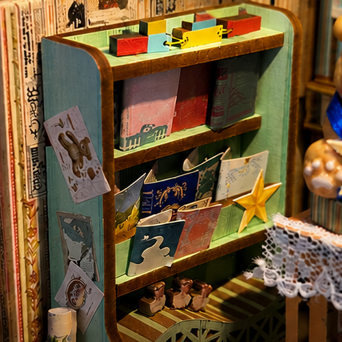 A cabinet of vintage keepsakes