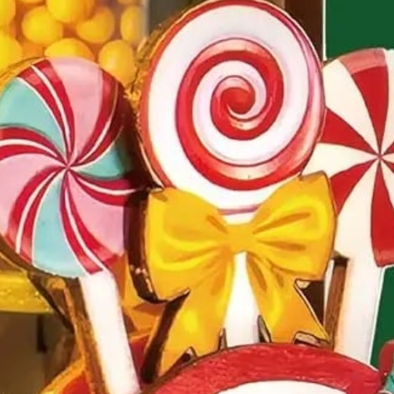 Swirls and a golden bow