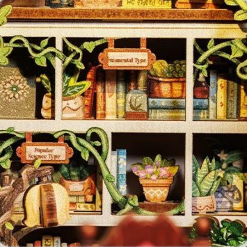 Books tucked between leaves