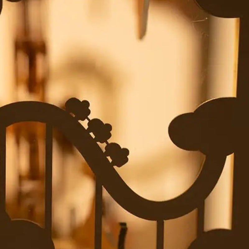 A coaster in silhouette