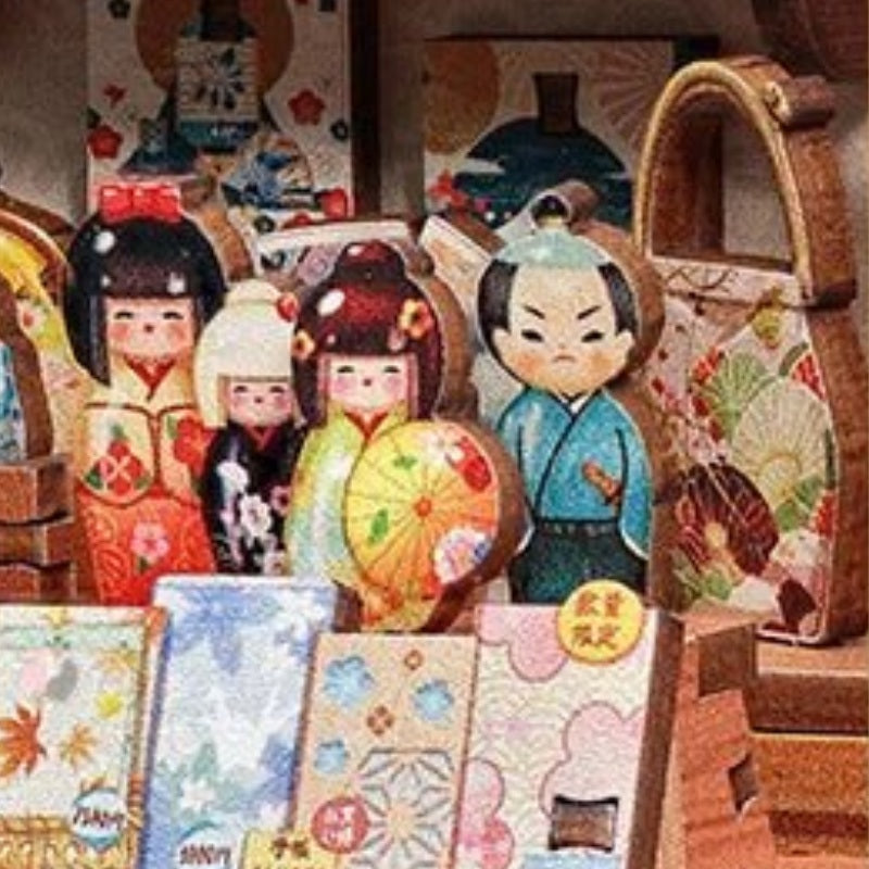 Little dolls in colorful company
