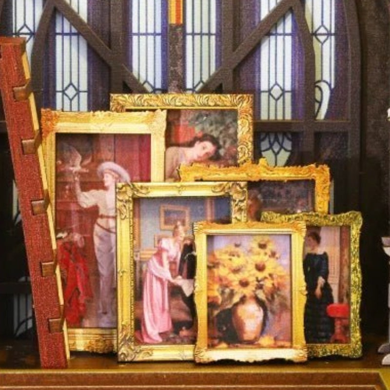 Paintings by the tall window